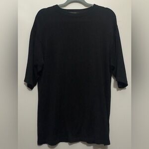 Domani Platinum Silk Men’s Black Short Sleeve Sweater Size Large